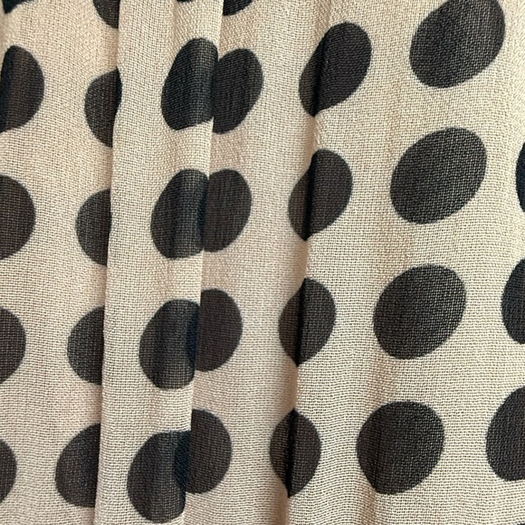 NWT Anthropologie Sleeveless Mini Dress in Pinkish/Tan and Black Polka Dots L - Picture 11 of 16